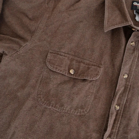 Guide Series 100% Cotton Outdoors Hunting Brown Button Down Shacket Shirt ~XLT - Picture 7 of 13